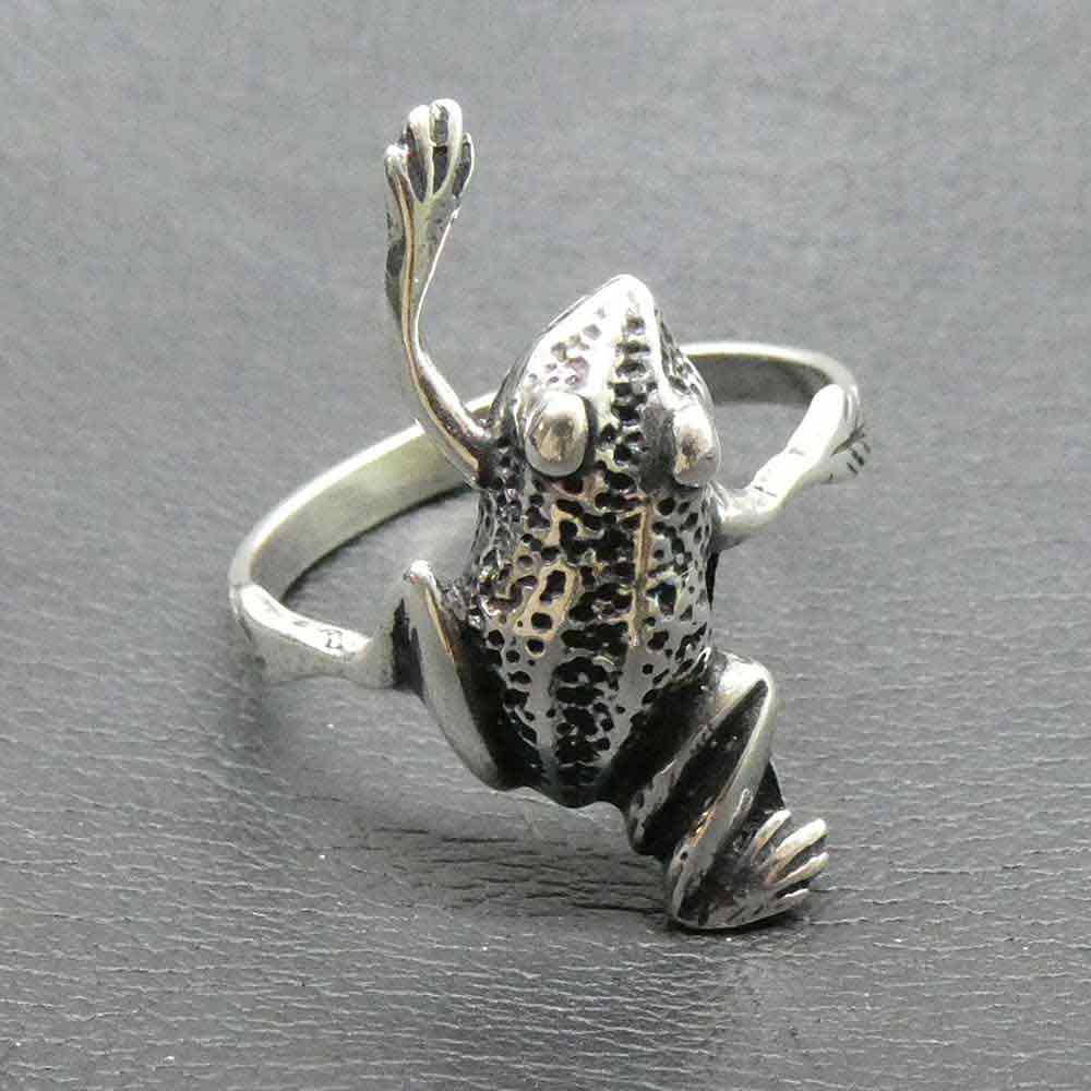 Frosch Ring Schmuck Silber