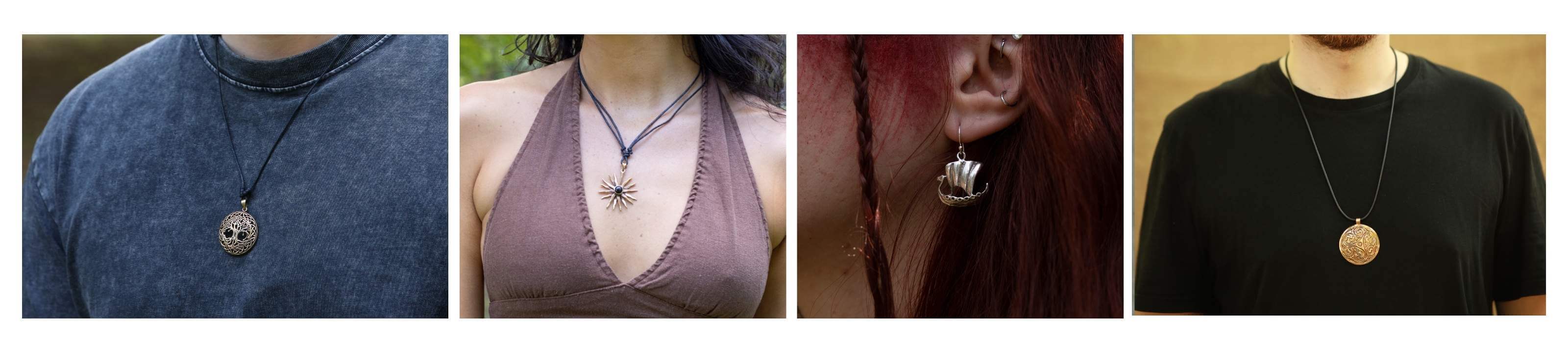 Bronze Schmuck Kettenanhänger Ohrschmuck Massive Keltische Motive