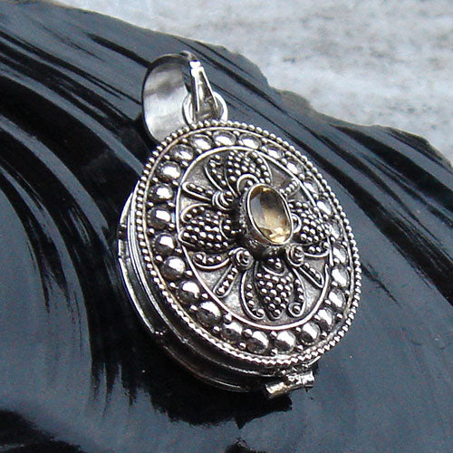 Citrin Medaillon Schmuck