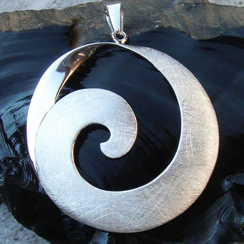 Spirale mattiert Schmuck Silber Anhänger