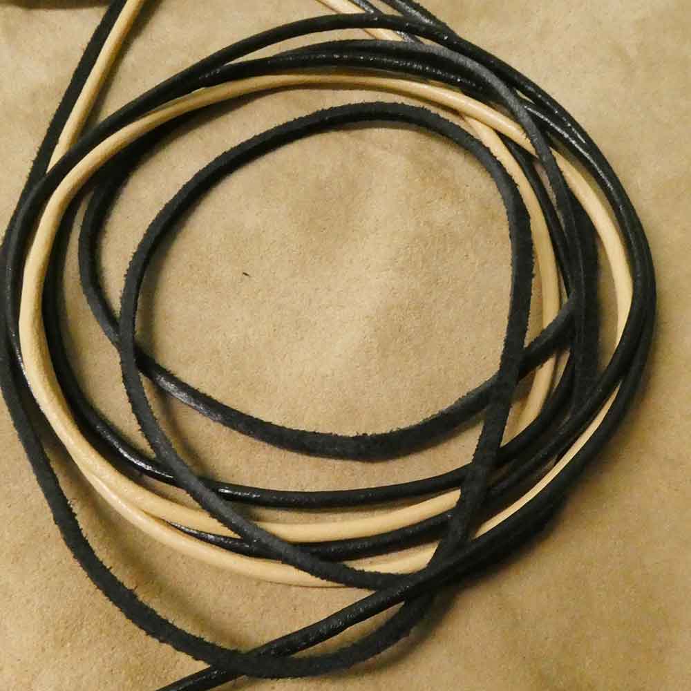 Lederriemen Ziegenleder schwarz natur