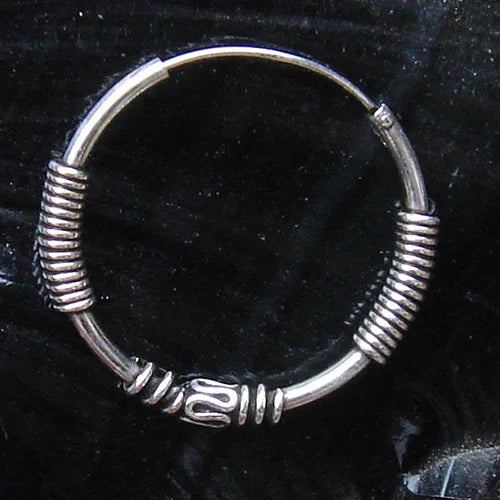 Creole 25mm / 1,6mm Schlange verziert 925 Silber