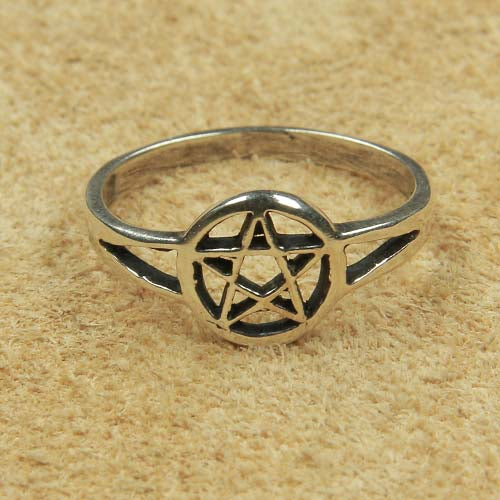Ring Pentagramm Damenring Schmuck Silber