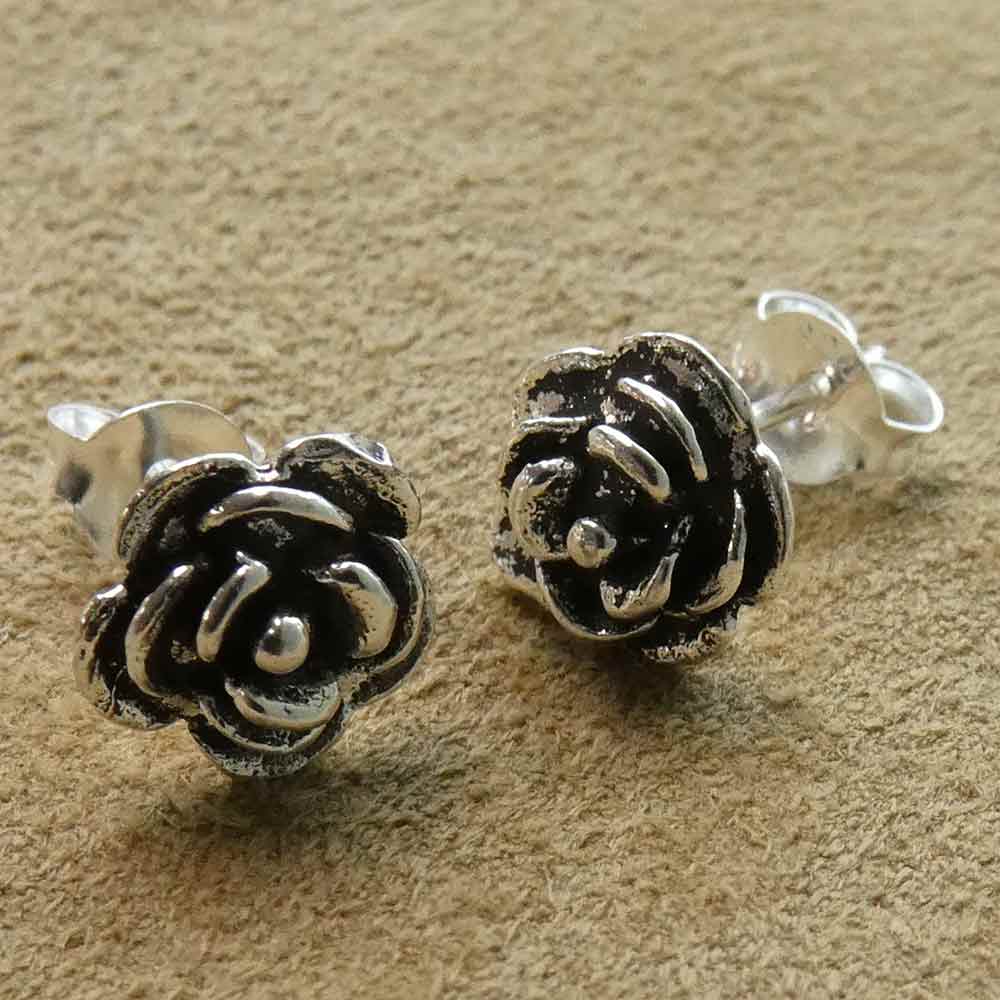 Rosen Ohrstecker Silber Ohrschmuck