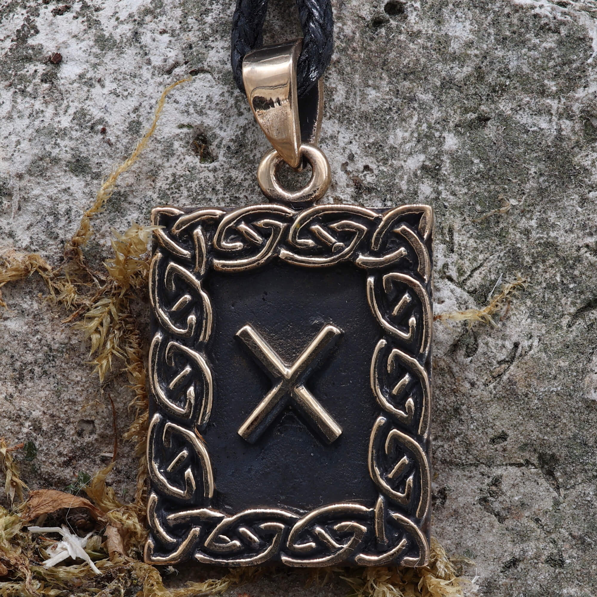 Gebo Runen Anhänger älteres Futhark Bronze