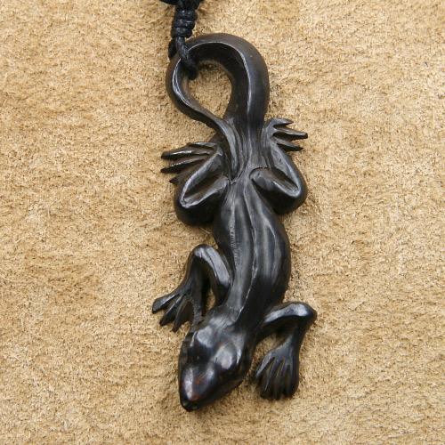 Gecko Kette Schmuck Horn Knochen