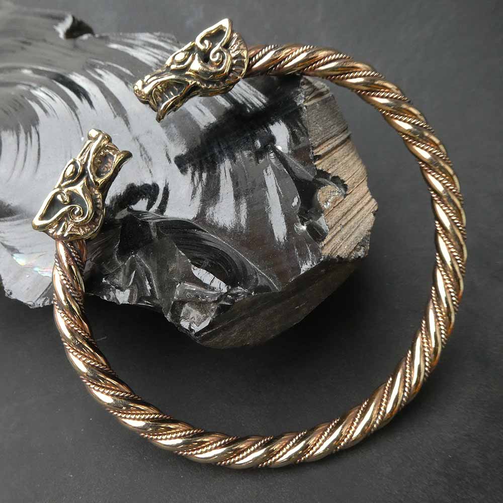 Armreif Wikinger Hati Skali Wölfe Bronze Armschmuck 