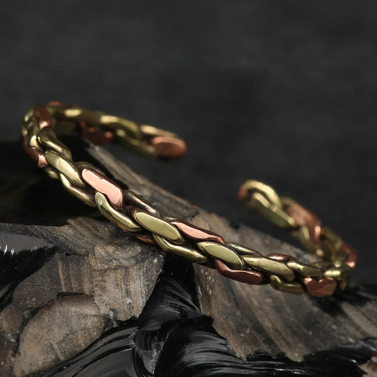 Bicolor Messing Armreif elegant Armschmuck 