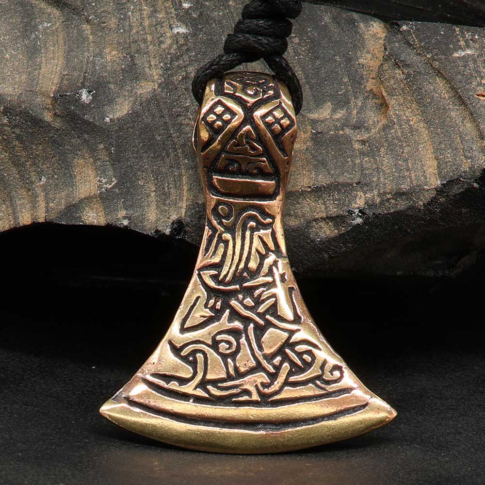Wikinger Axt Anhänger Mammenaxt Schmuck Kette Bronze  Kelten