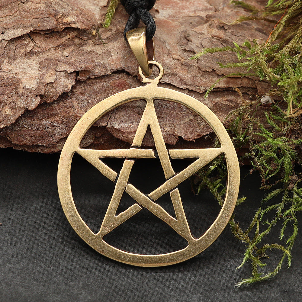 Pentagramm Anhänger Schmuck Bronze Wicca Kettenanhänger gold