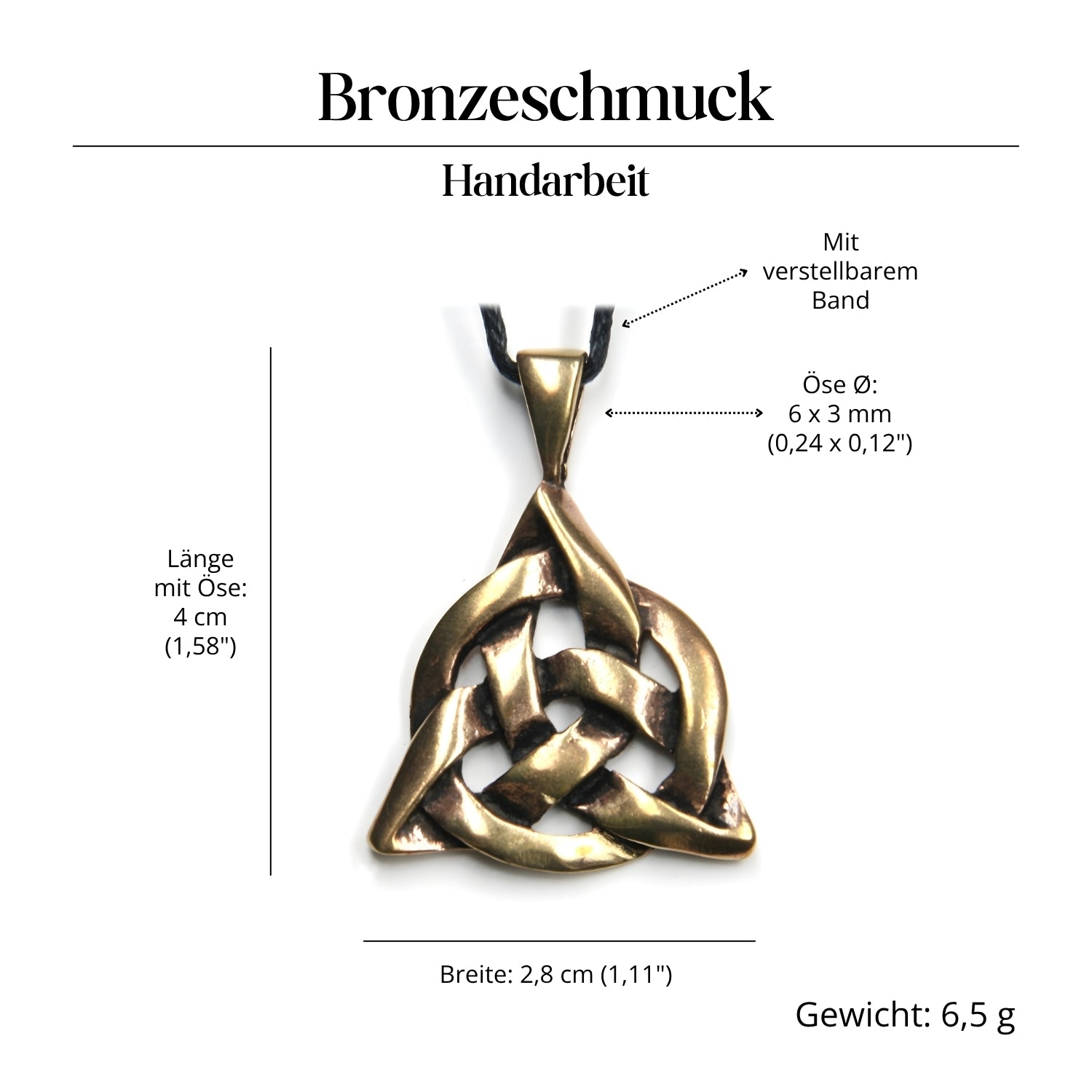 Keltenknoten Halskette goldfarben Anhänger Schmuck Symbolik 