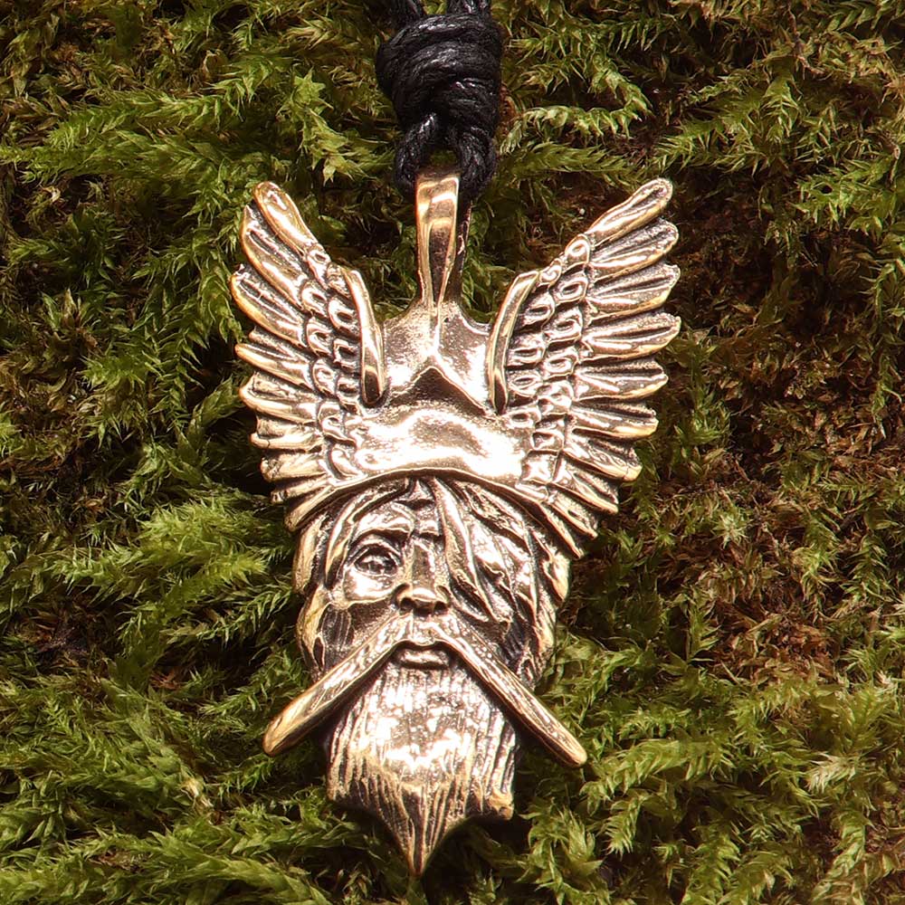 Odin Anhänger Kette Bronze Mittelalter Schmuck