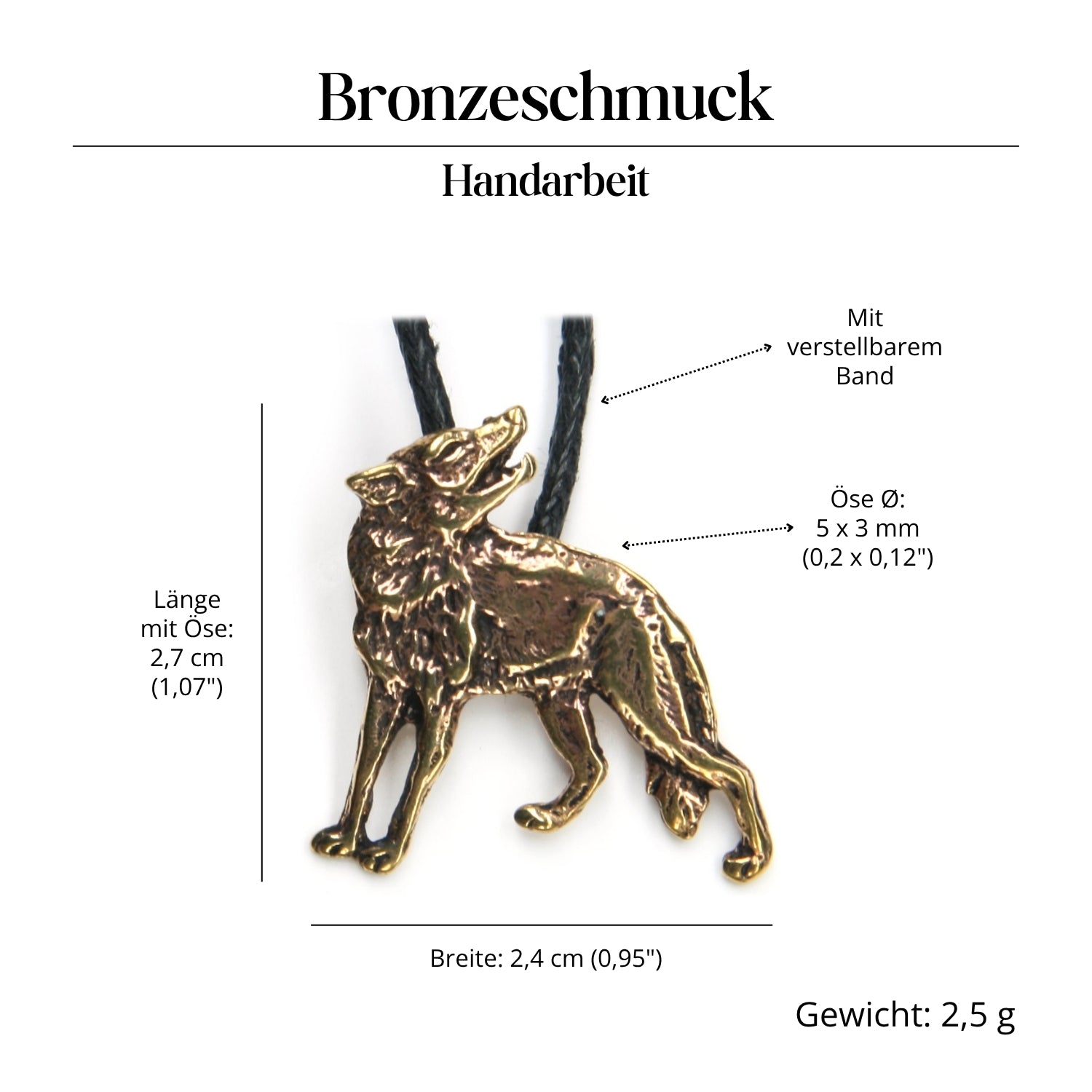 Wolf Halskette goldfarben Anhänger Schmuck Symbolik Tier Kraft