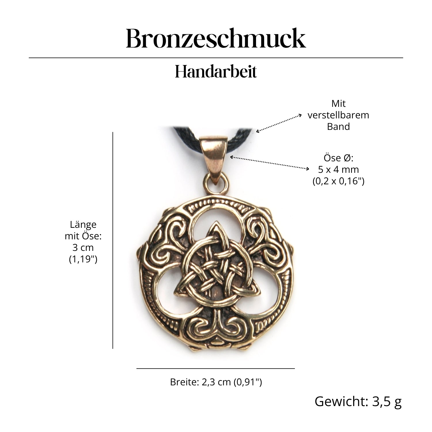 Kelten Halskette goldfarben Anhänger Schmuck Symbolik 