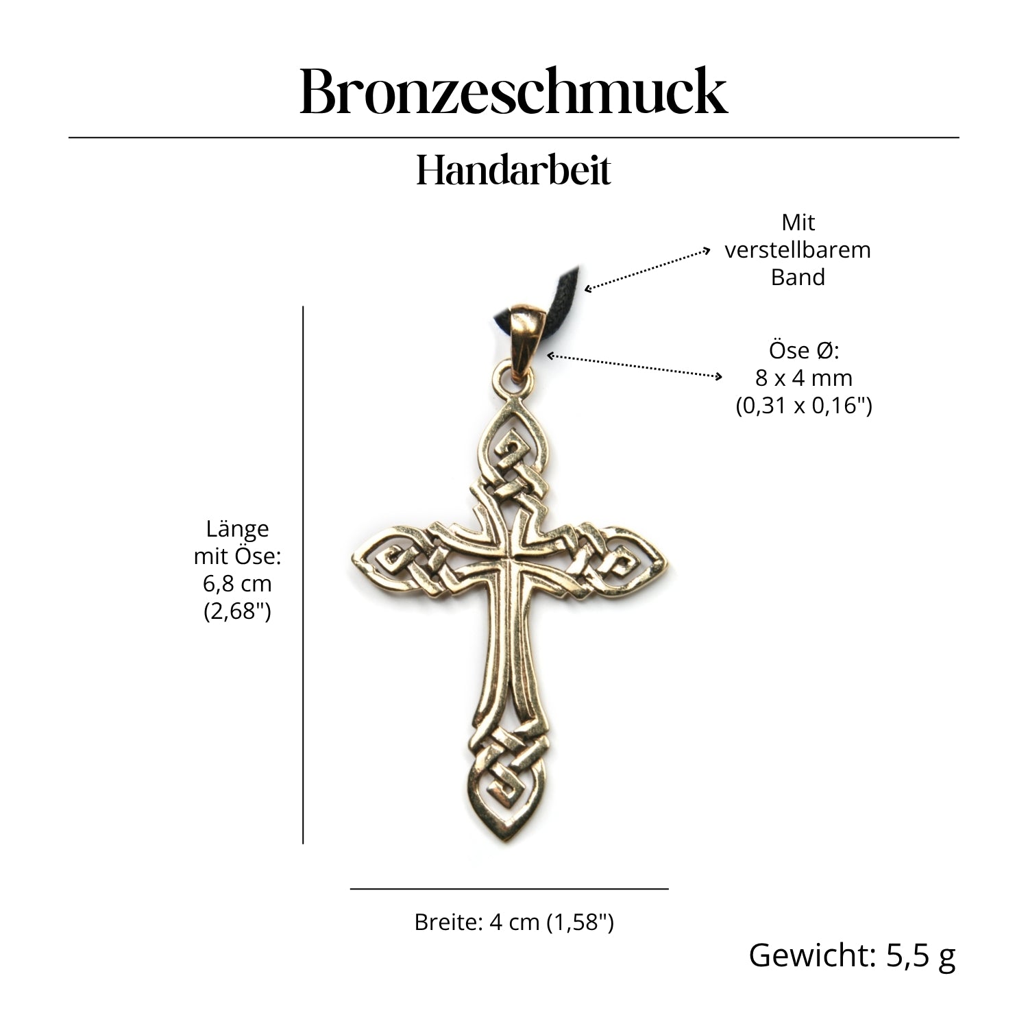Kelenkreuz Amulett Schmuck Halskette Bronze