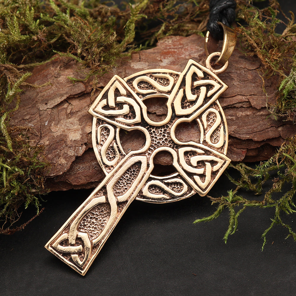 Keltisches Kreuz Anhänger Halskette Schmuckanhänger aus Bronze