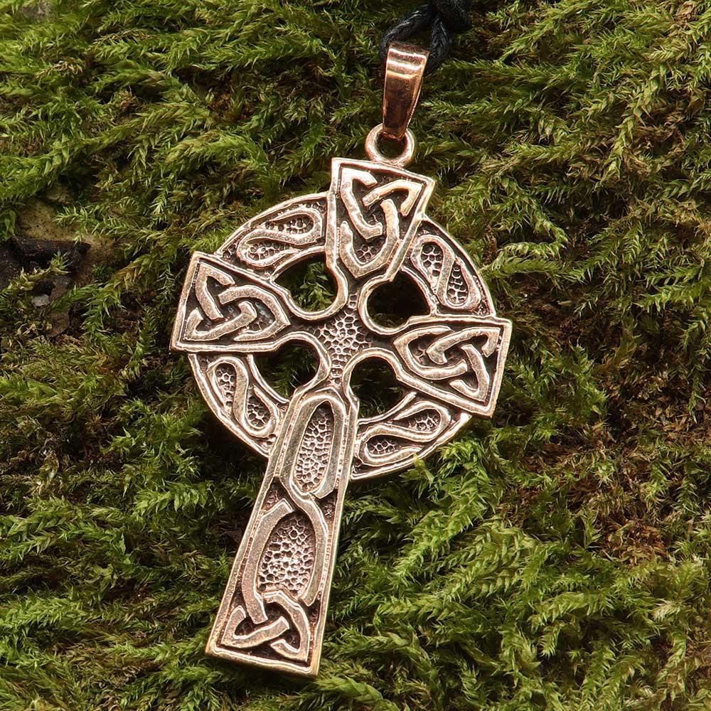 Keltisches Kreuz Anhänger Kette Bronze Mittelalter Schmuck