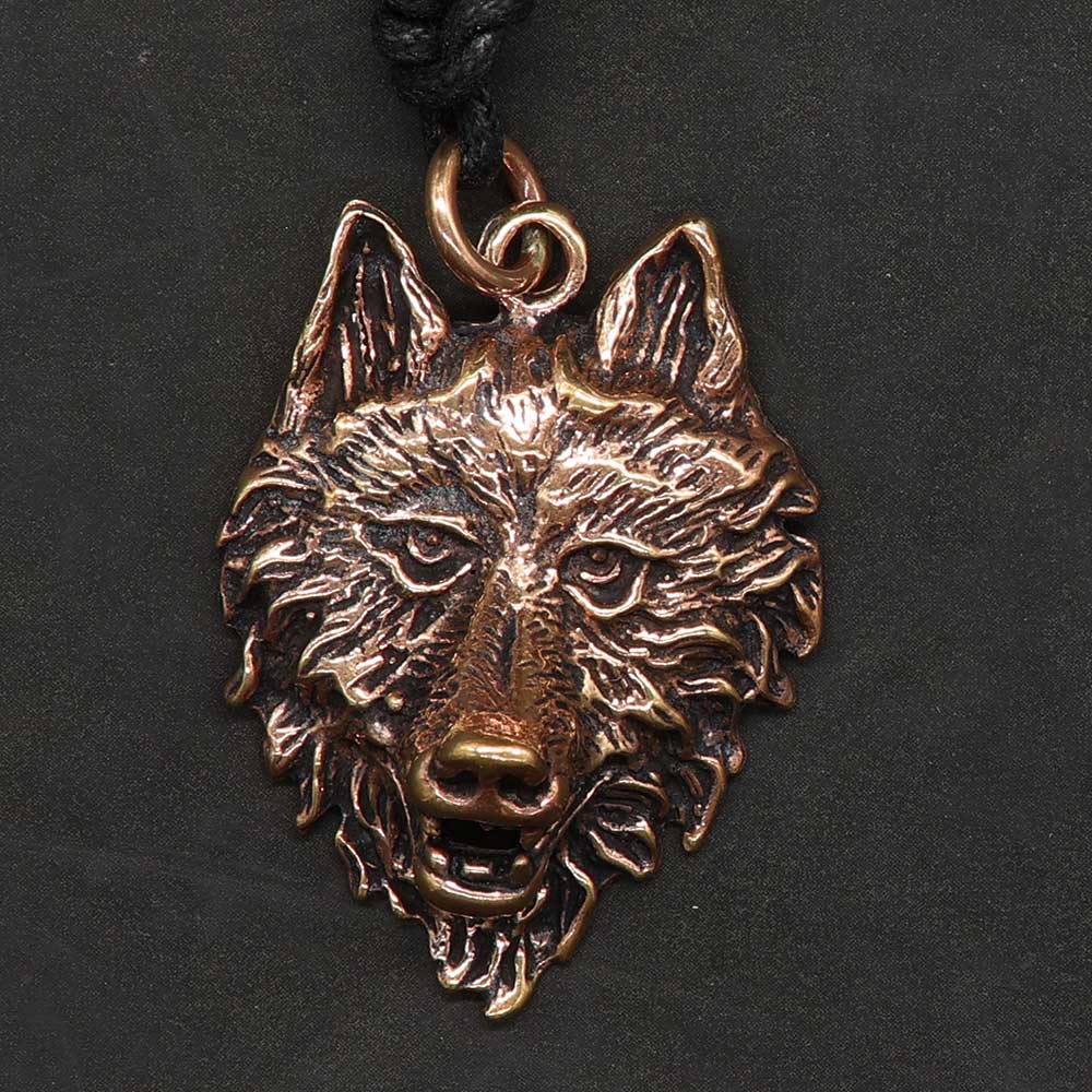 Wolf Anhänger Kette Schmuck Wolfskopf 