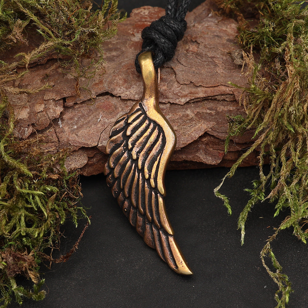 Flügel Anhänger Halskette Schmuckanhänger aus Bronze