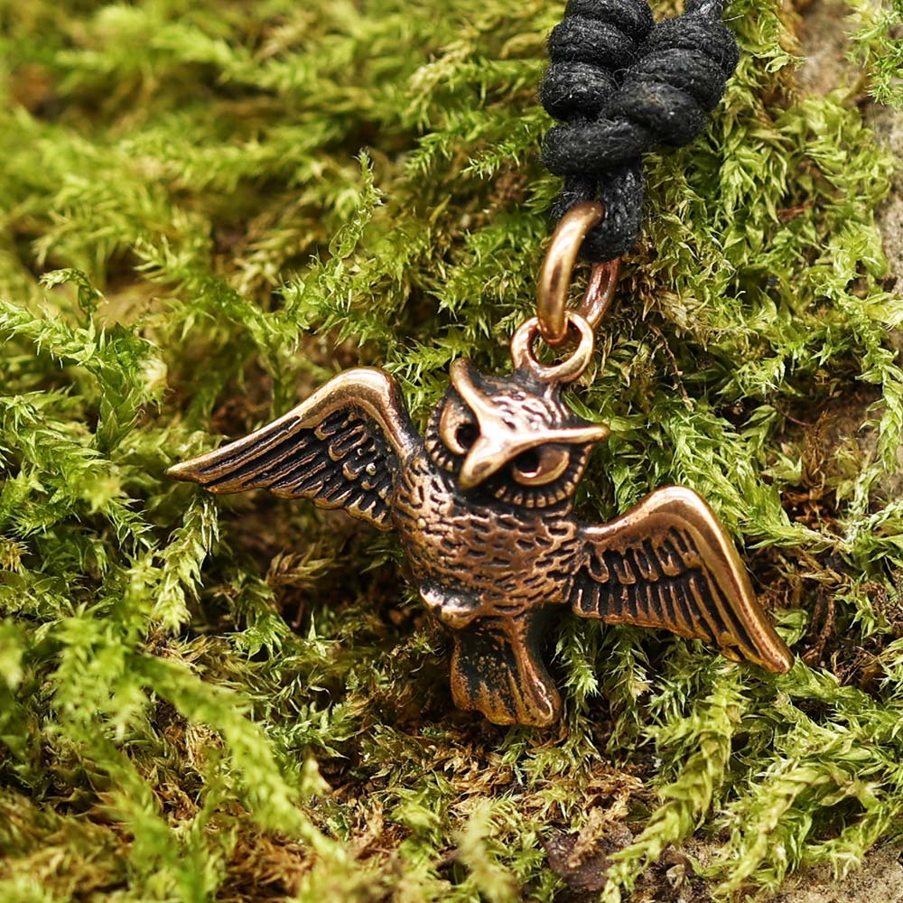 Eule Anhänger Schmuck Bronze Mittelalter Schmuck