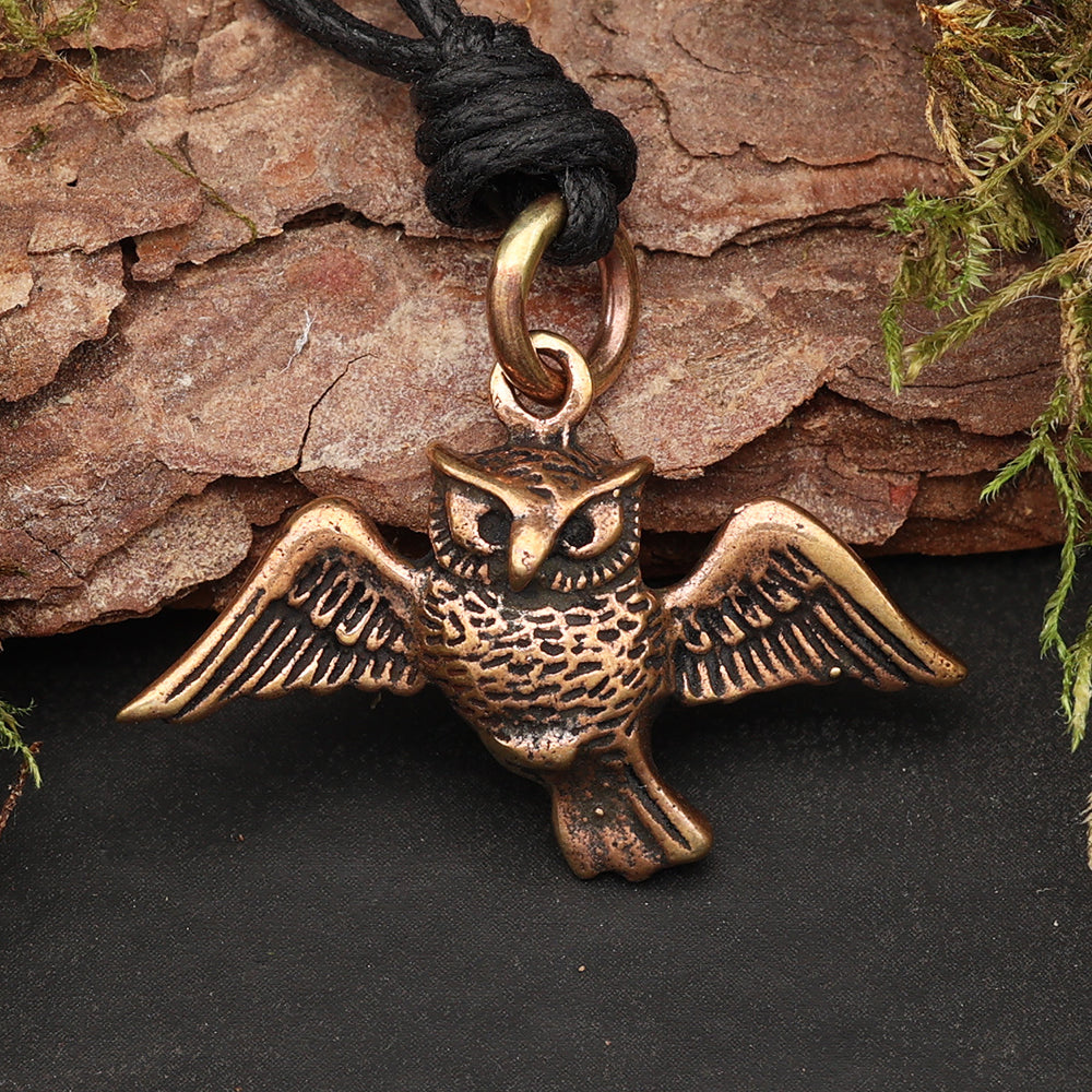 Eule Anhänger Halskette Schmuckanhänger aus Bronze