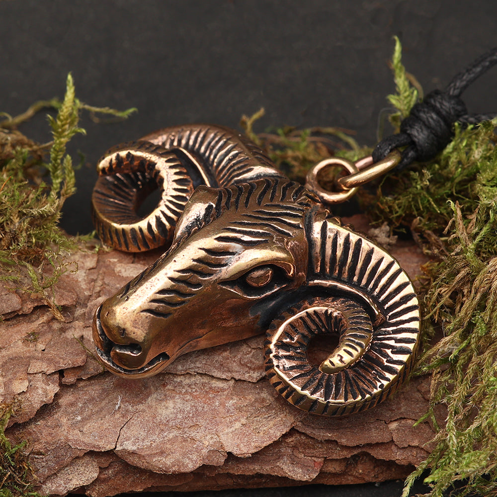 Widder Anhänger Halskette Schmuckanhänger aus Bronze