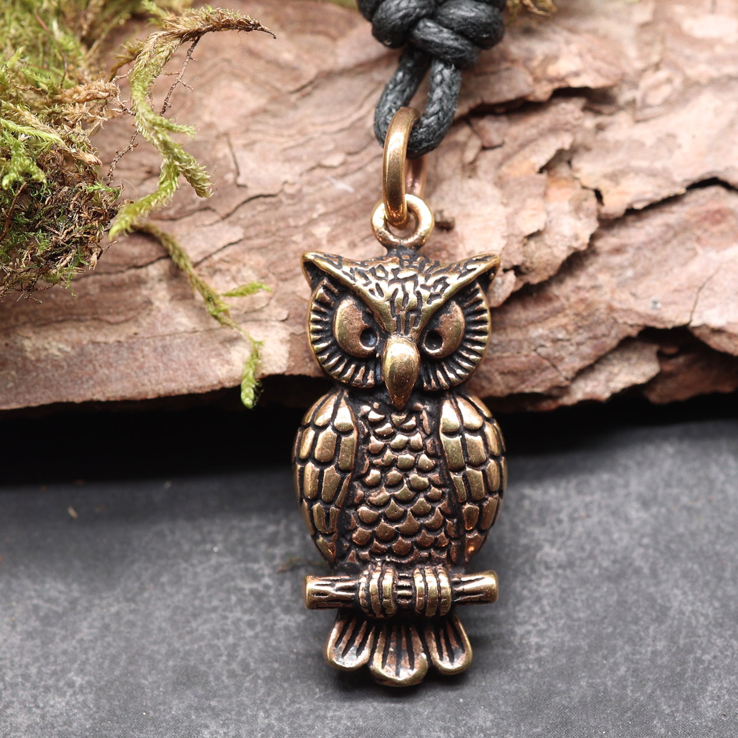 Owl Jewelry Bronze Pendant