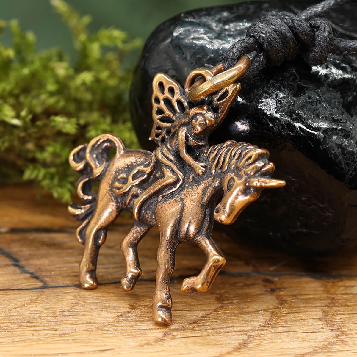 Elfe Einhorn Bronze Anhänger Schmuck für Ketten