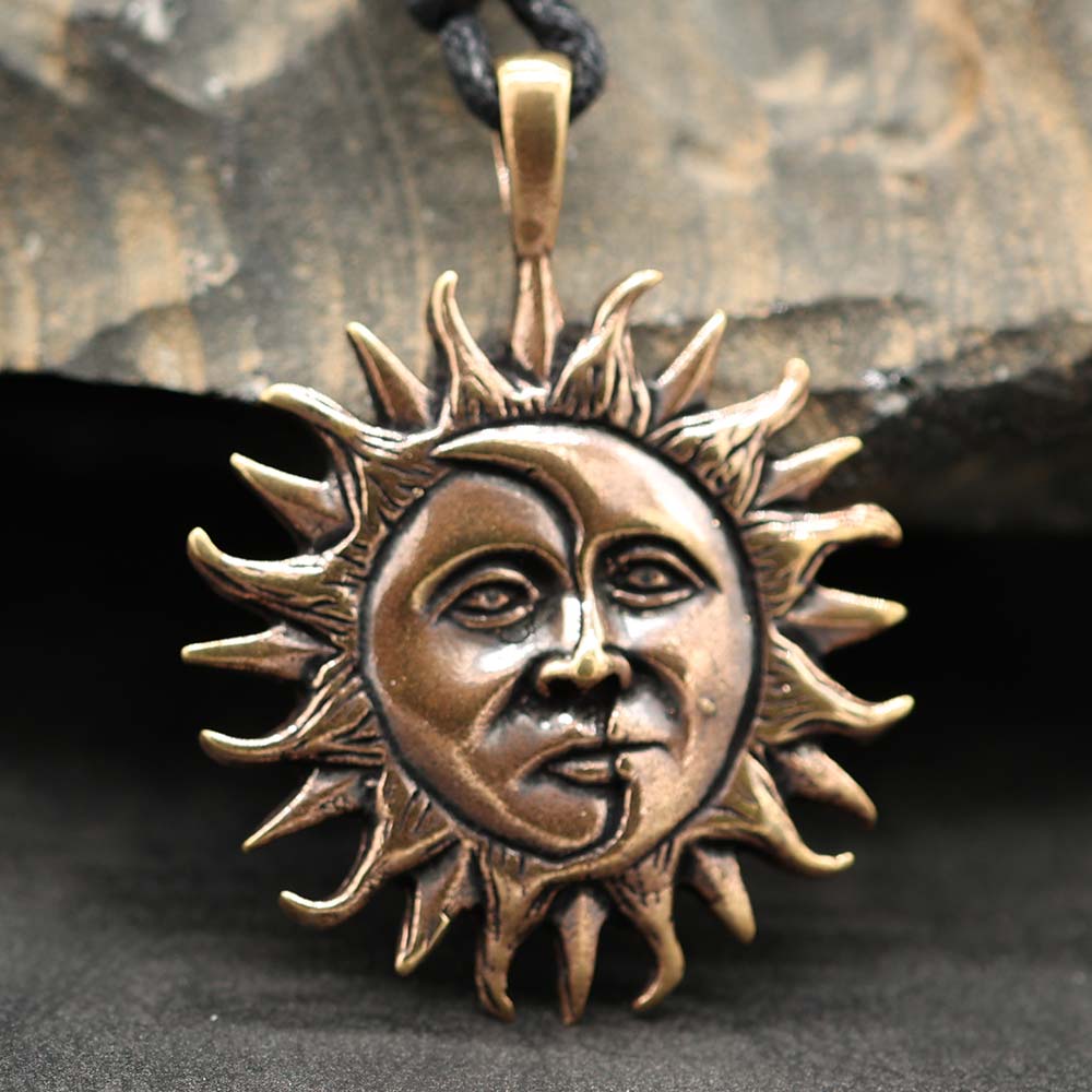 Eclipse Anhänger Sonnen-Mond Finsternis Anhänger Schmuck Bronze Mittelalter