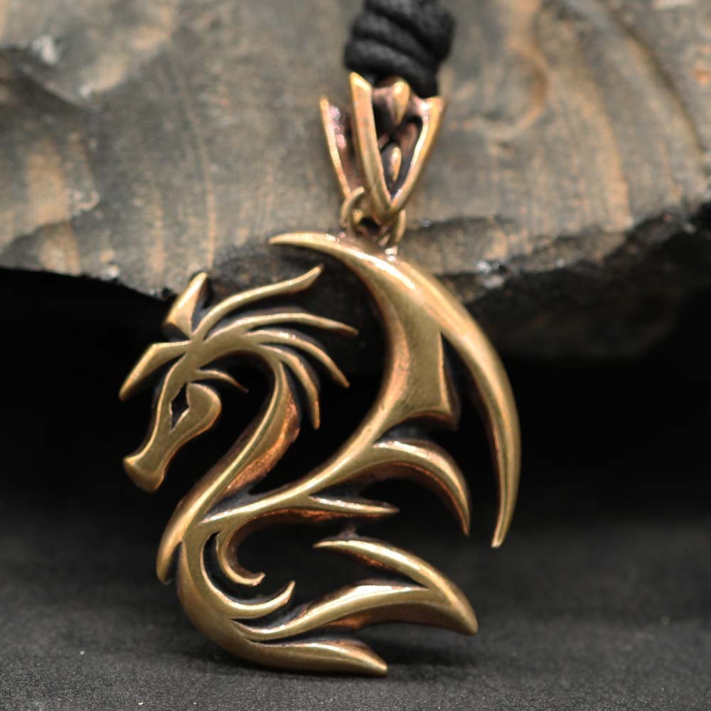 Drachen Anhänger Schmuck Bronze Mittelalter Larp Fantasie
