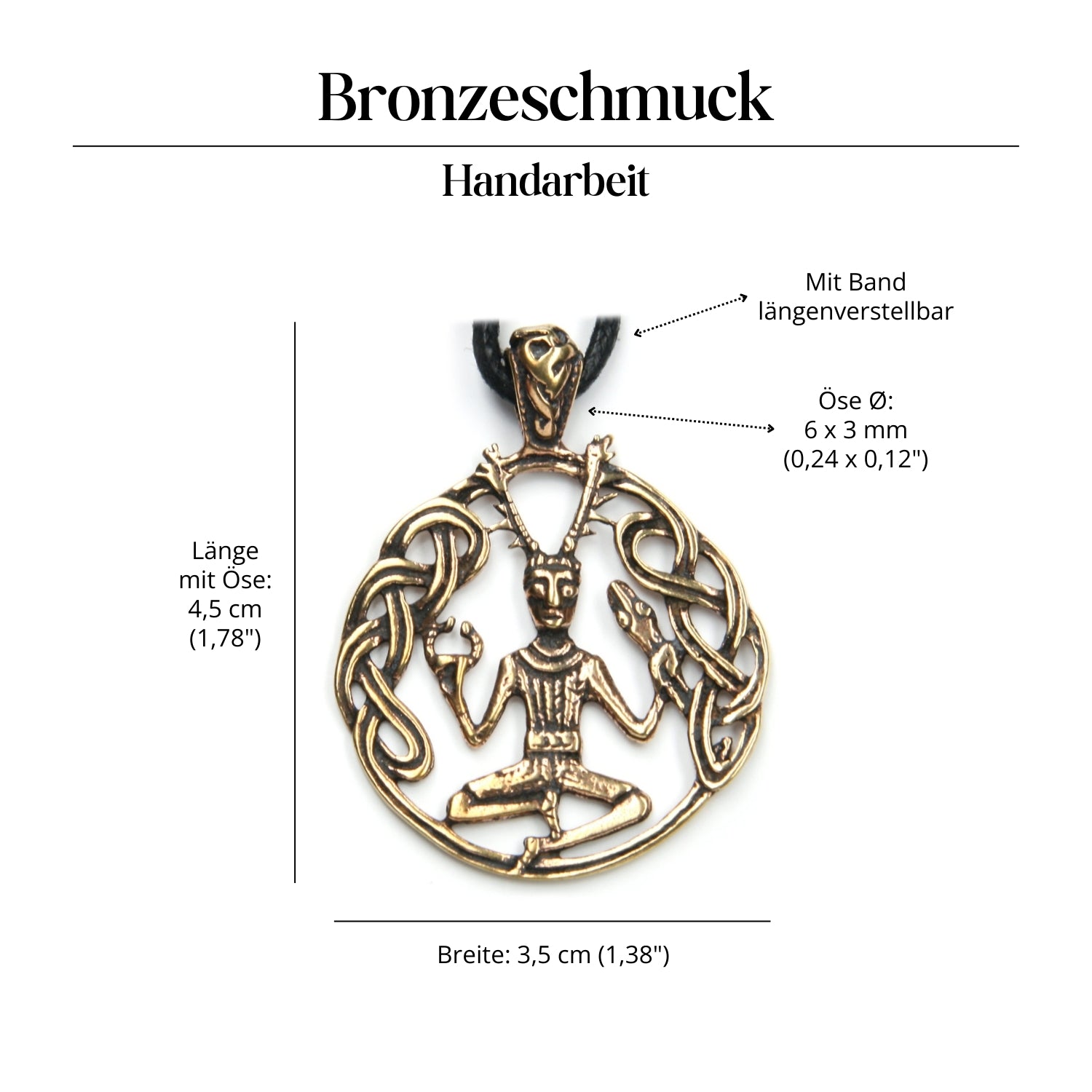 Cernunnos Halskette Schmuck Anhänger Bronze Amulett