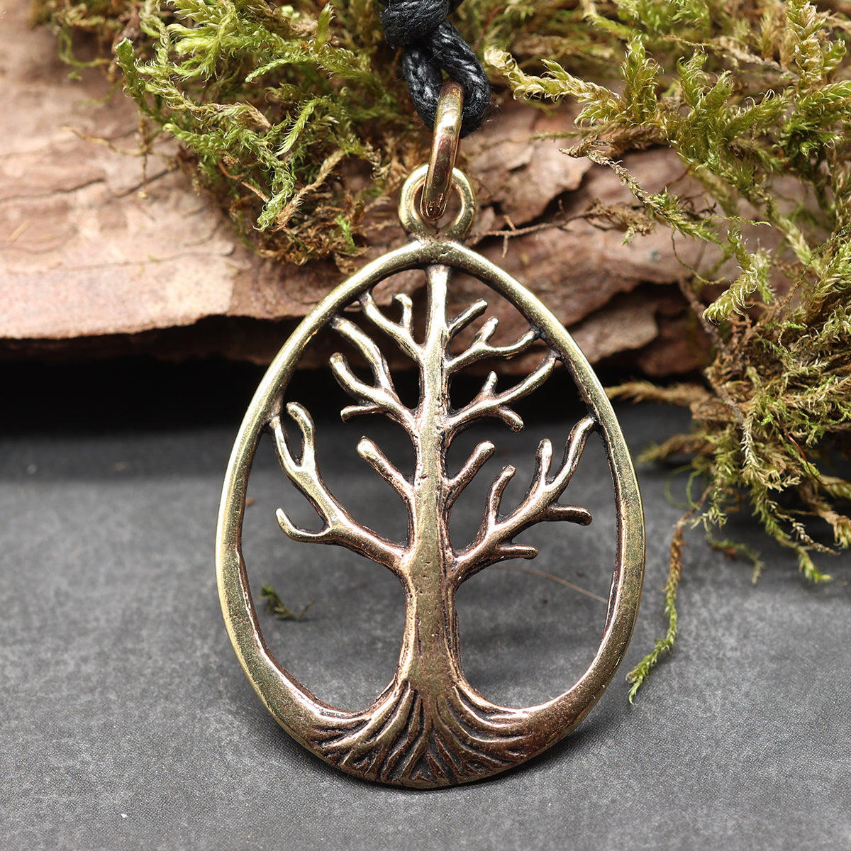 Lebensbaum Anhänger Schmuck Bronze Halskette Handarbeit