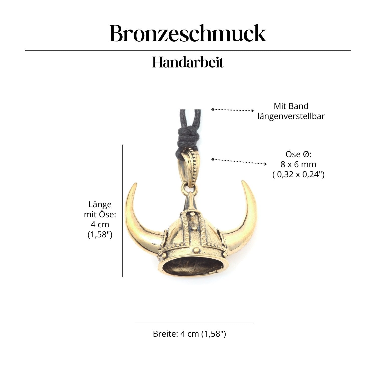 Wikinger Helm Halskette Bronze Amulett