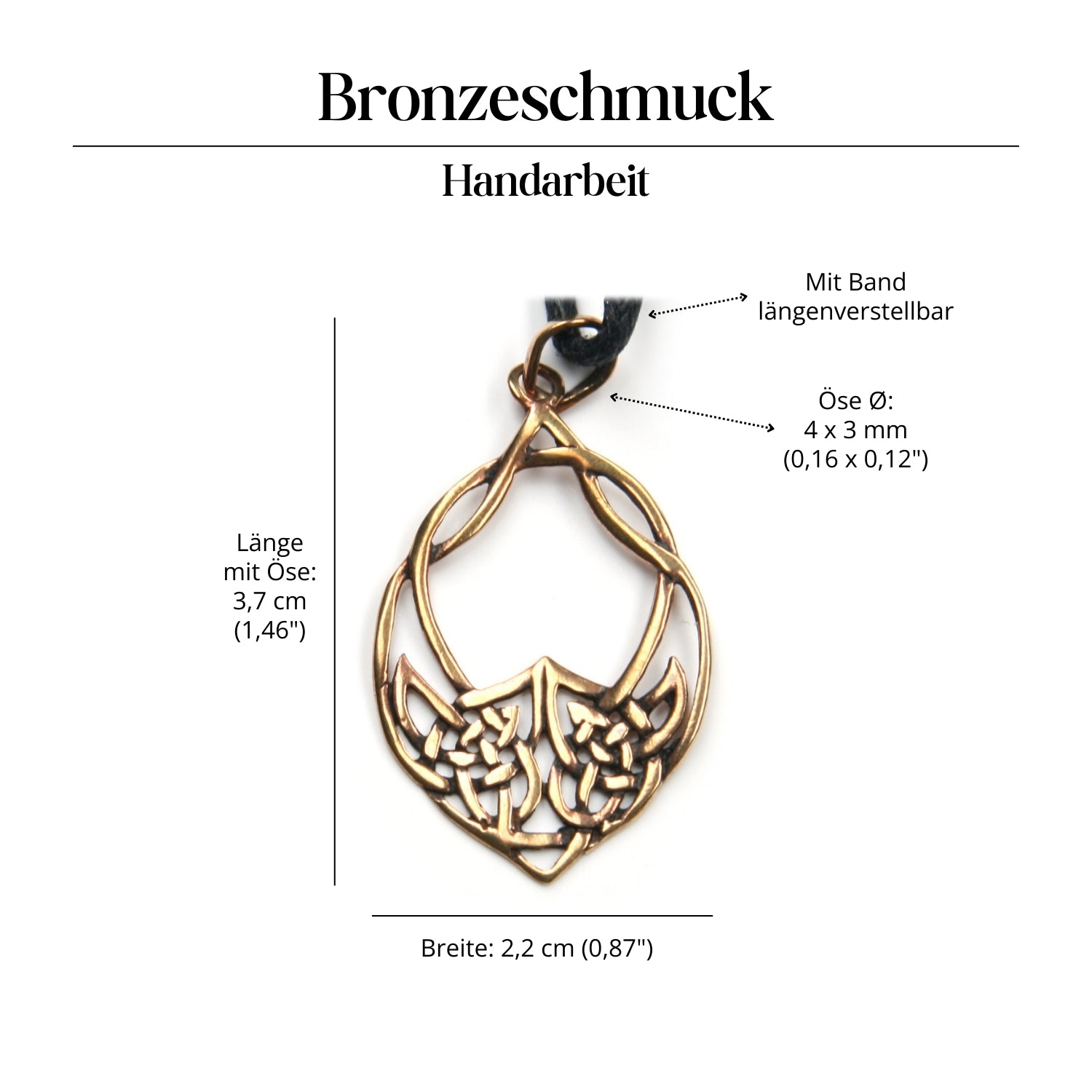 Keltische Halskette Schmuck Anhänger Bronze Amulett