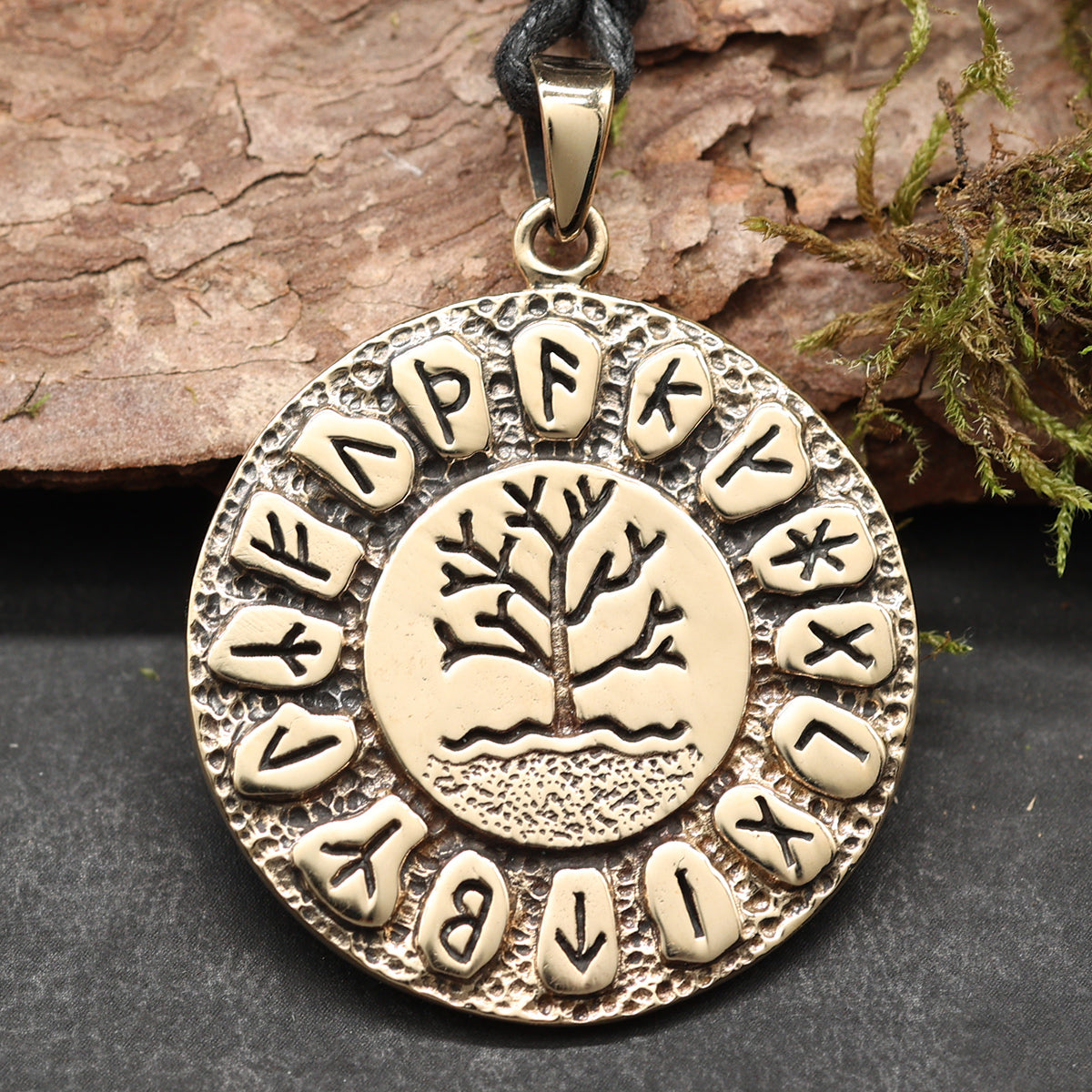 Runen Lebensbaum Anhänger Schmuck Bronze Halskette Handarbeit