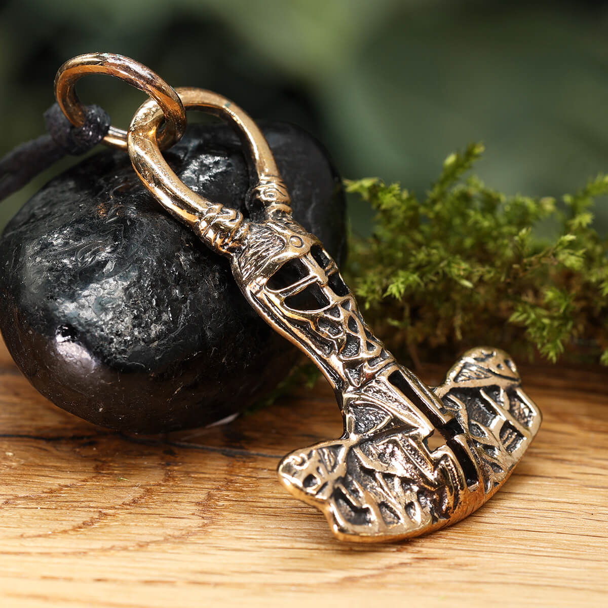 Thors Hammer Schmuck Bronze Wikinger Anhänger mit Kreuz