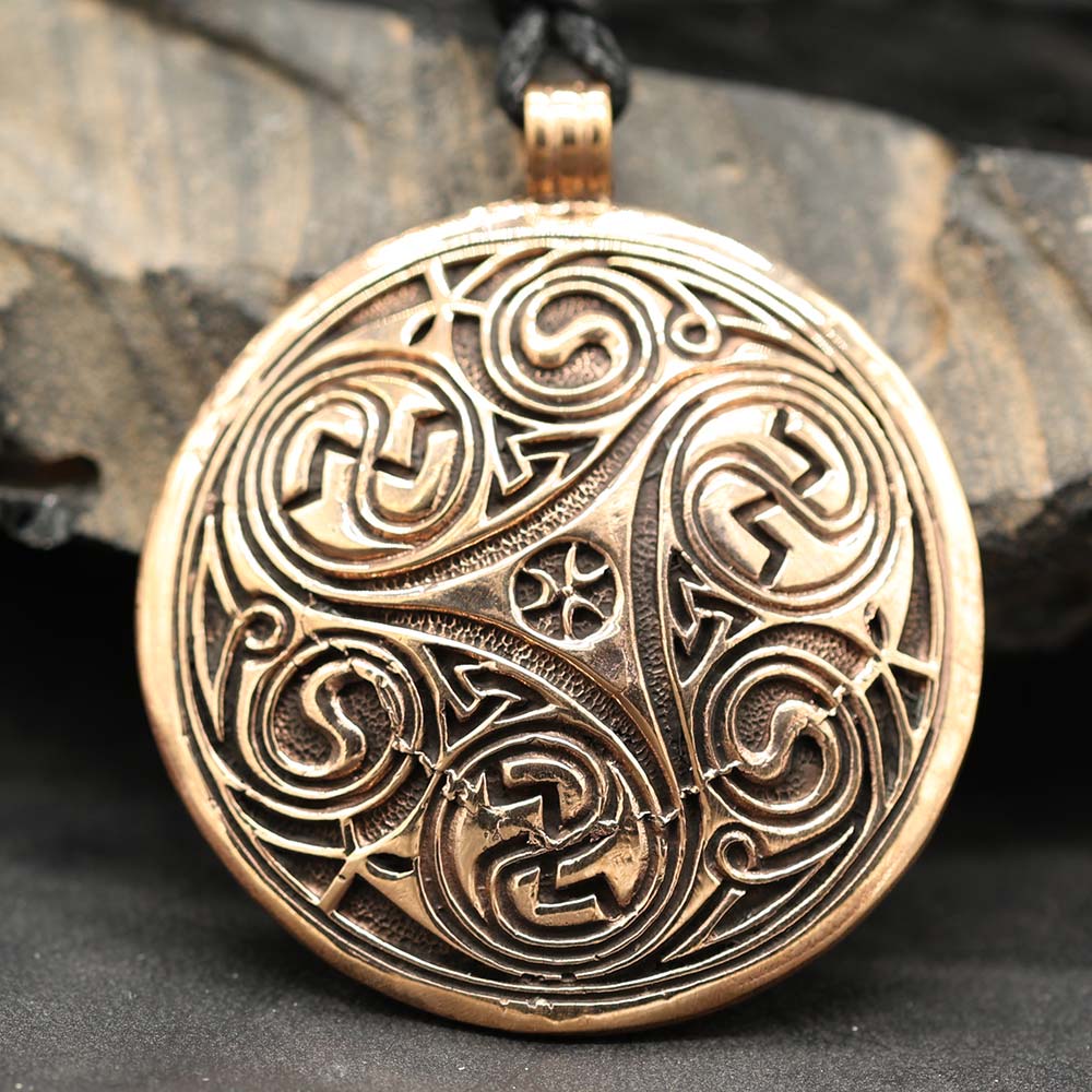Keltischer Anhänger Triskel Schmuck Bronze Triskelion Mittelalter