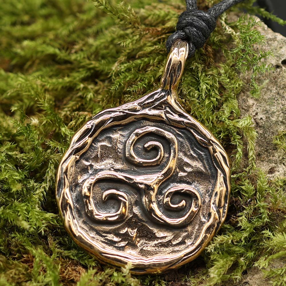 Triskel ausgefallener Anhänger Bronze kette