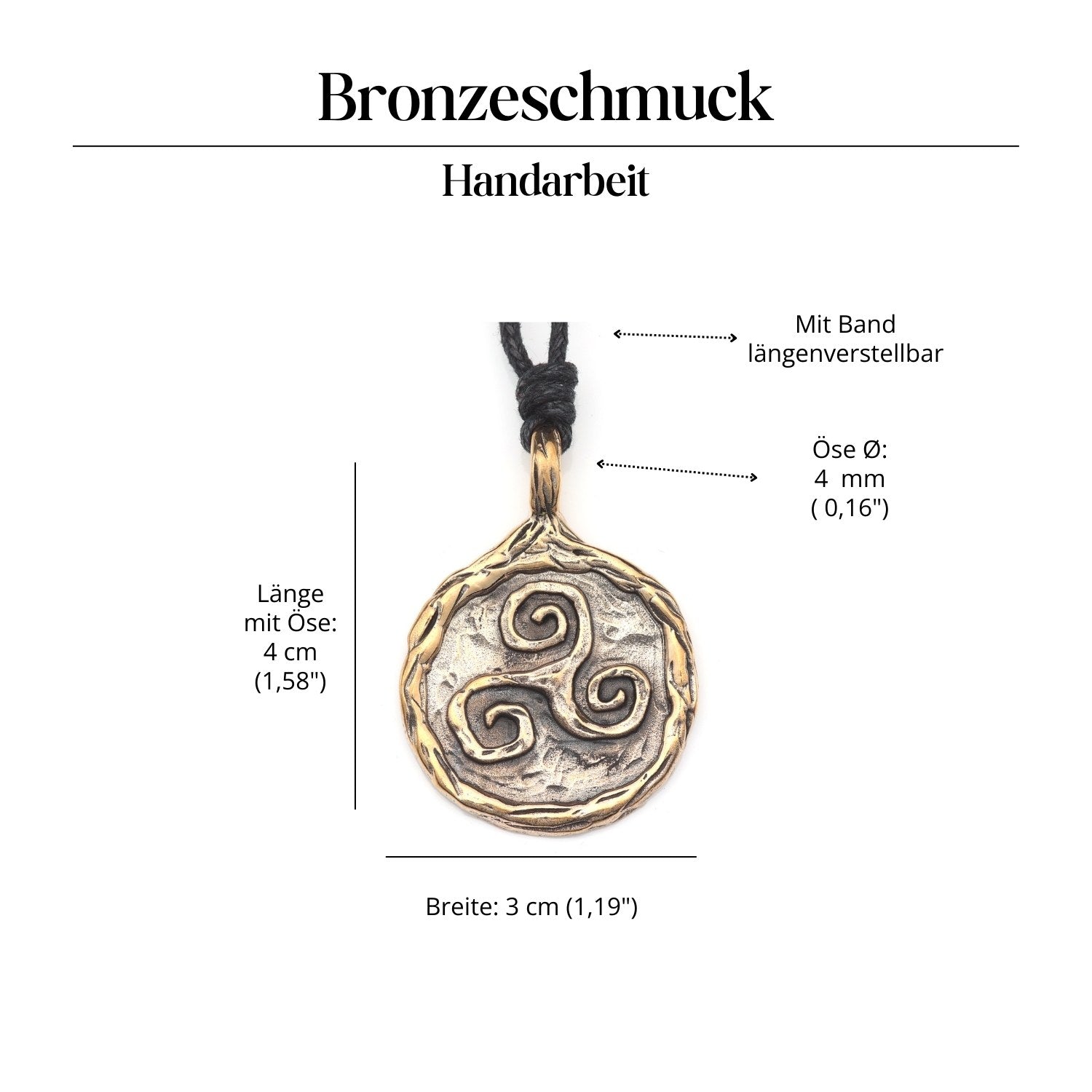 Triskelr Halskette Bronze Amulett