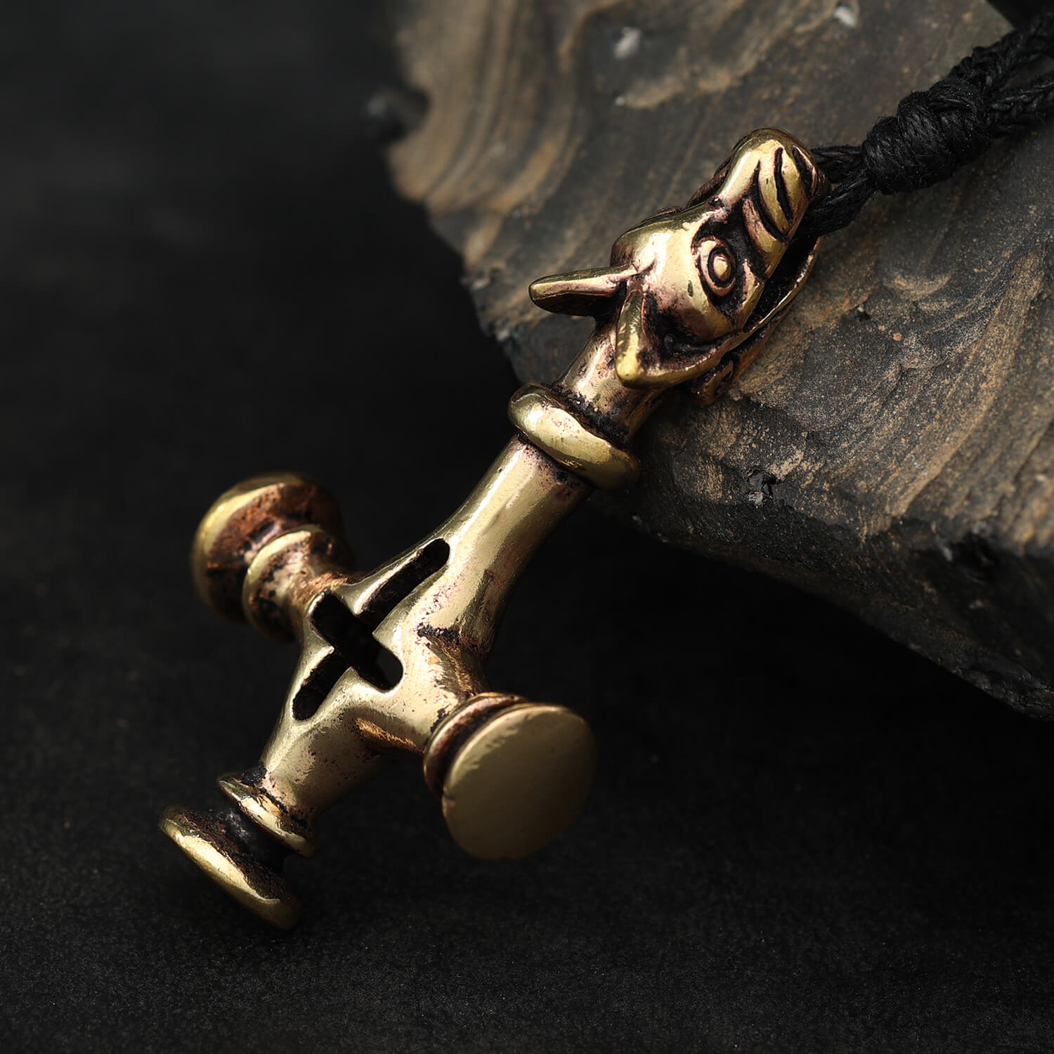 Wolfskreuz 5,5 cm Schmuck Bronze Kettenanhänger