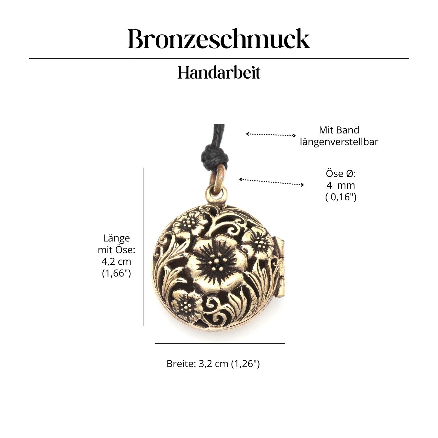 Blumer Halskette Bronze Amulett