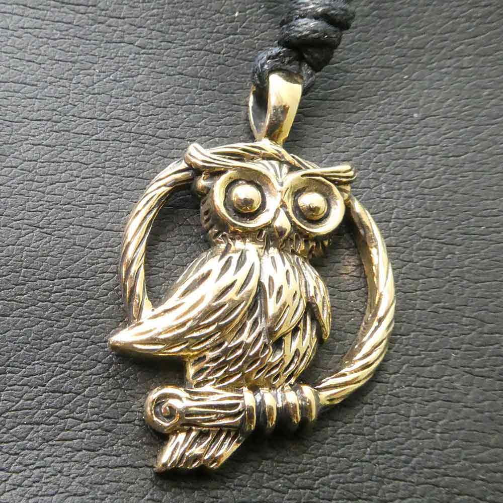 Eule Schmuck Bronze Kette Anhänger Tiere