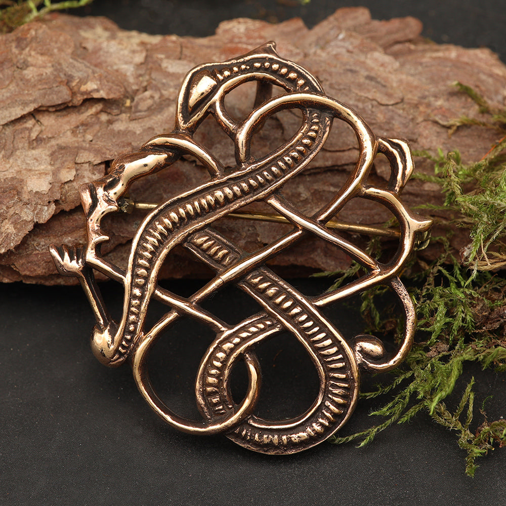 Drache Keltisch Bronze Mittelalter Schmuck Brosche