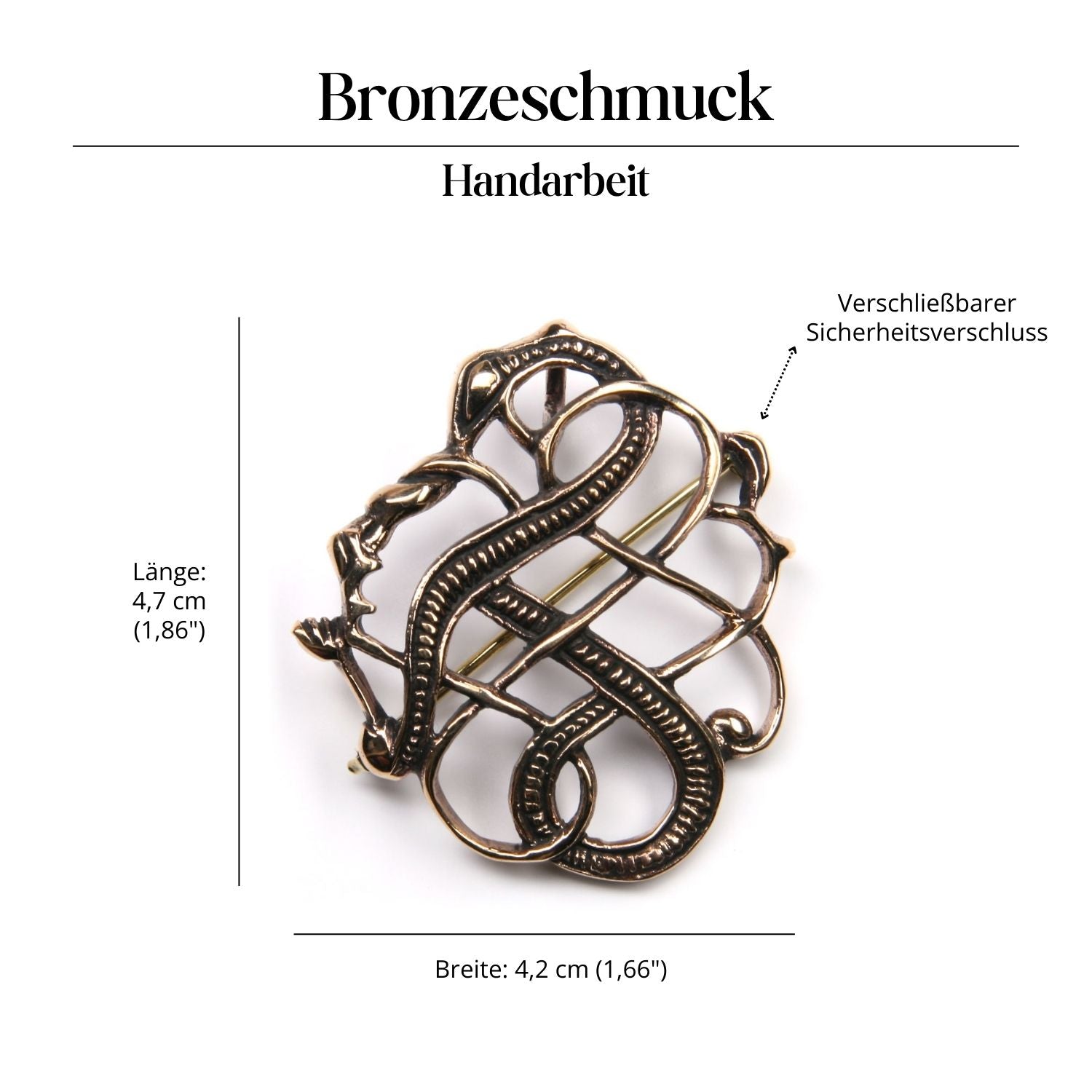 Mittelalterliche Brosche Kelten Gewandnadel Schließe Bronze