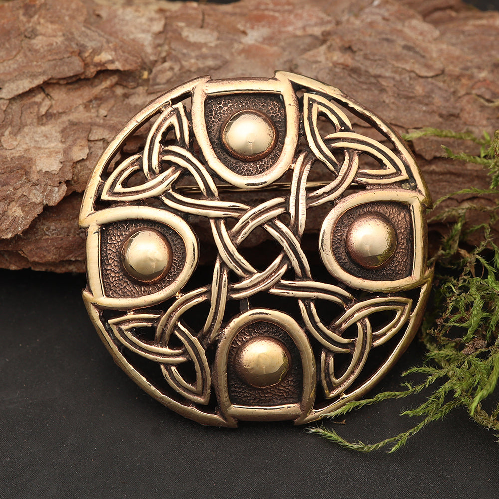 Mittelalterliche Brosche Bronze  Schmuck Keltisch Schließe