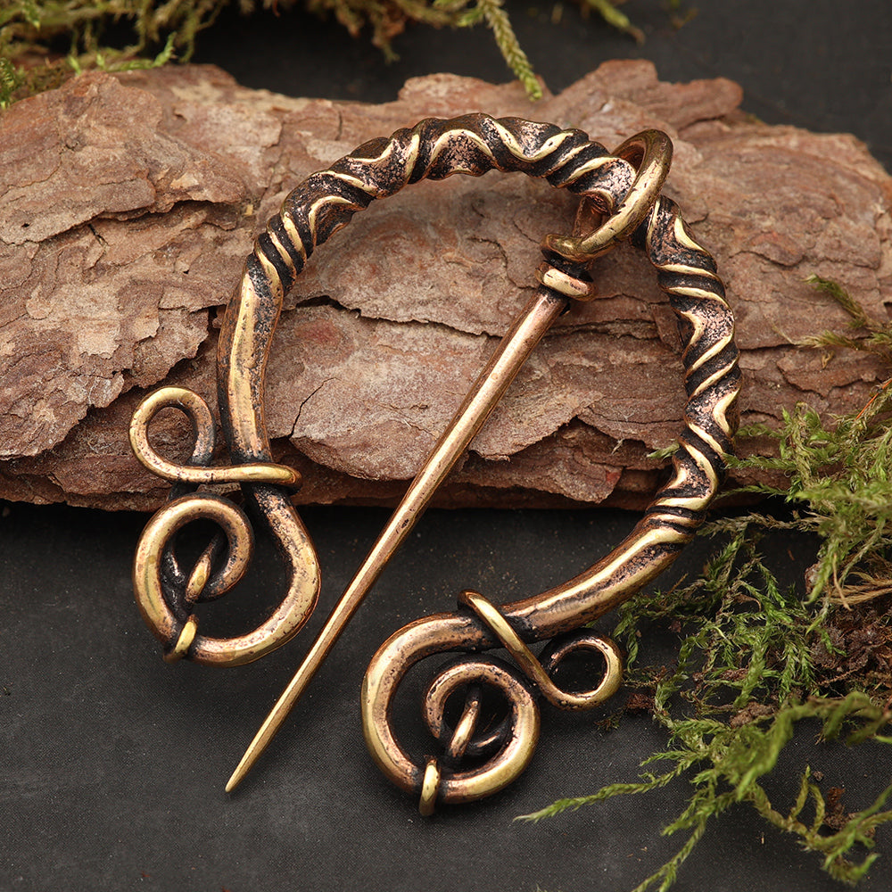 Fibel Bronze Brosche Mittelalter Schließe Keltisch Schmuck