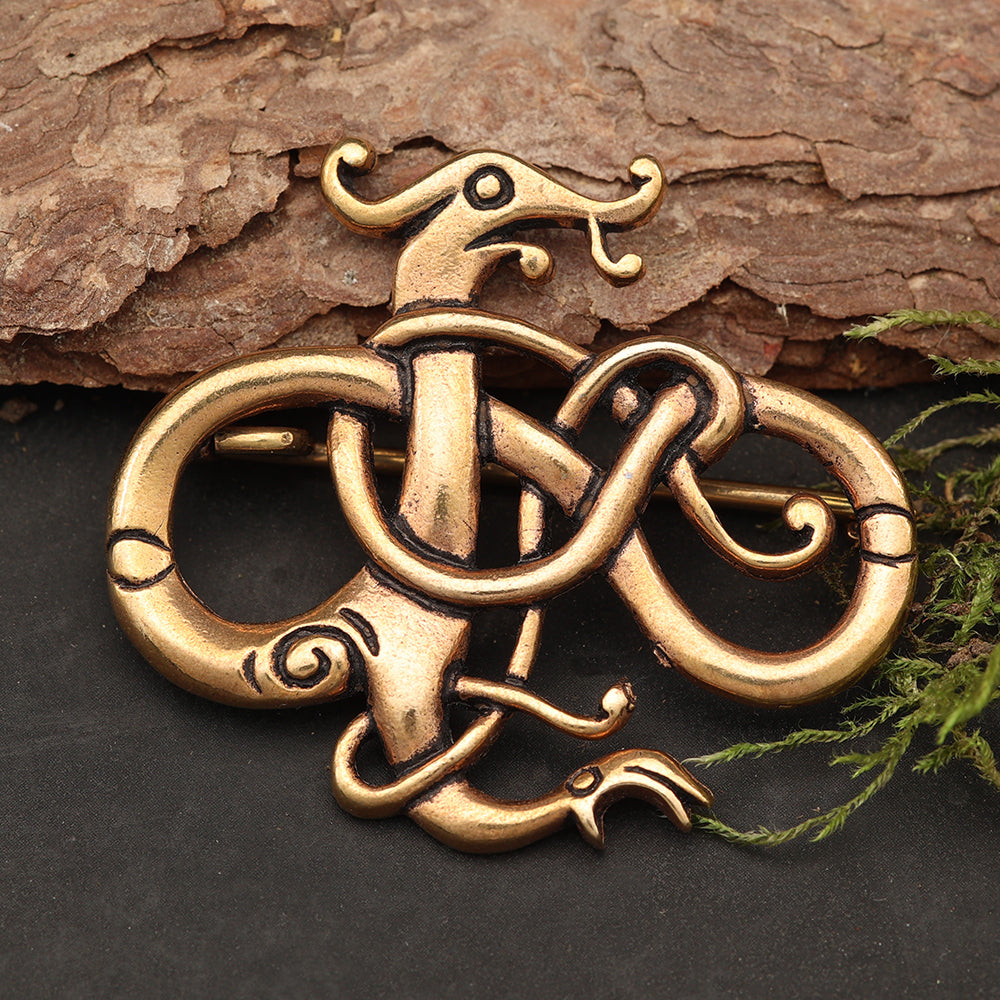 Bronze Celtic Beast Brosche Gewandnadel Schmuck