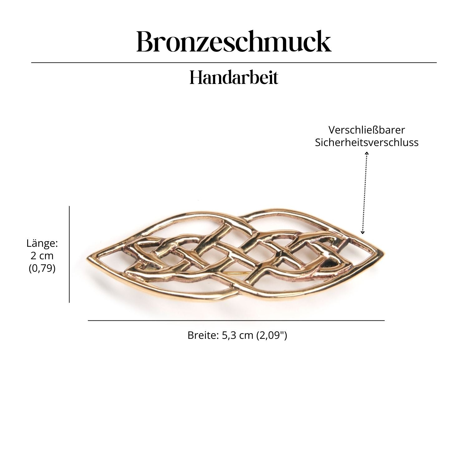 Kelten Brosche lang Gewandnadel mittelalterlich Schließe Bronze