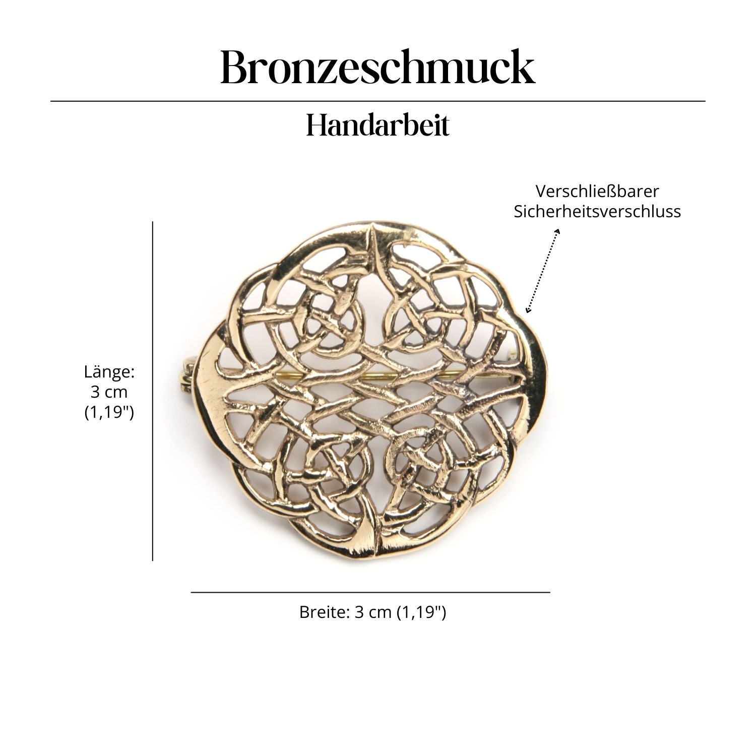 Runde Brosche Kelten Gewandnadel mittelalterlich Schließe Bronze
