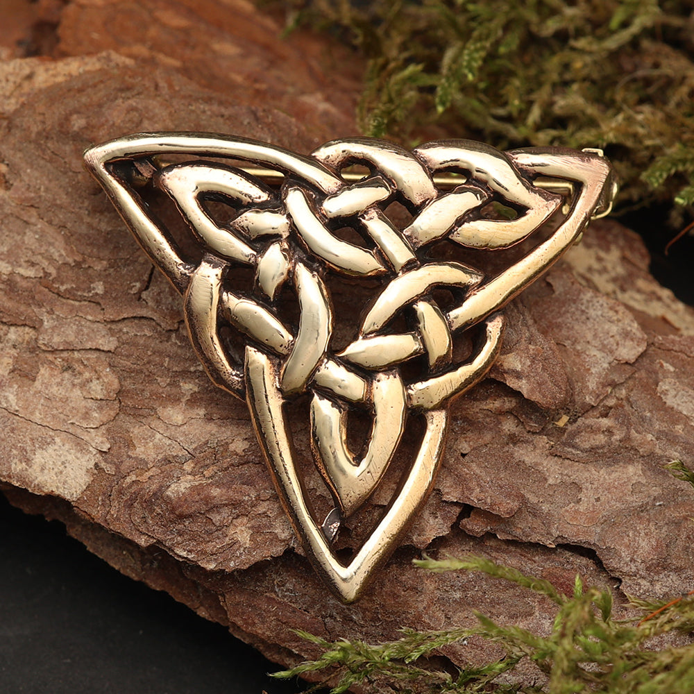 Triquetta Bronze Brosche Mittelalter Schmuck Schließe Keltisch